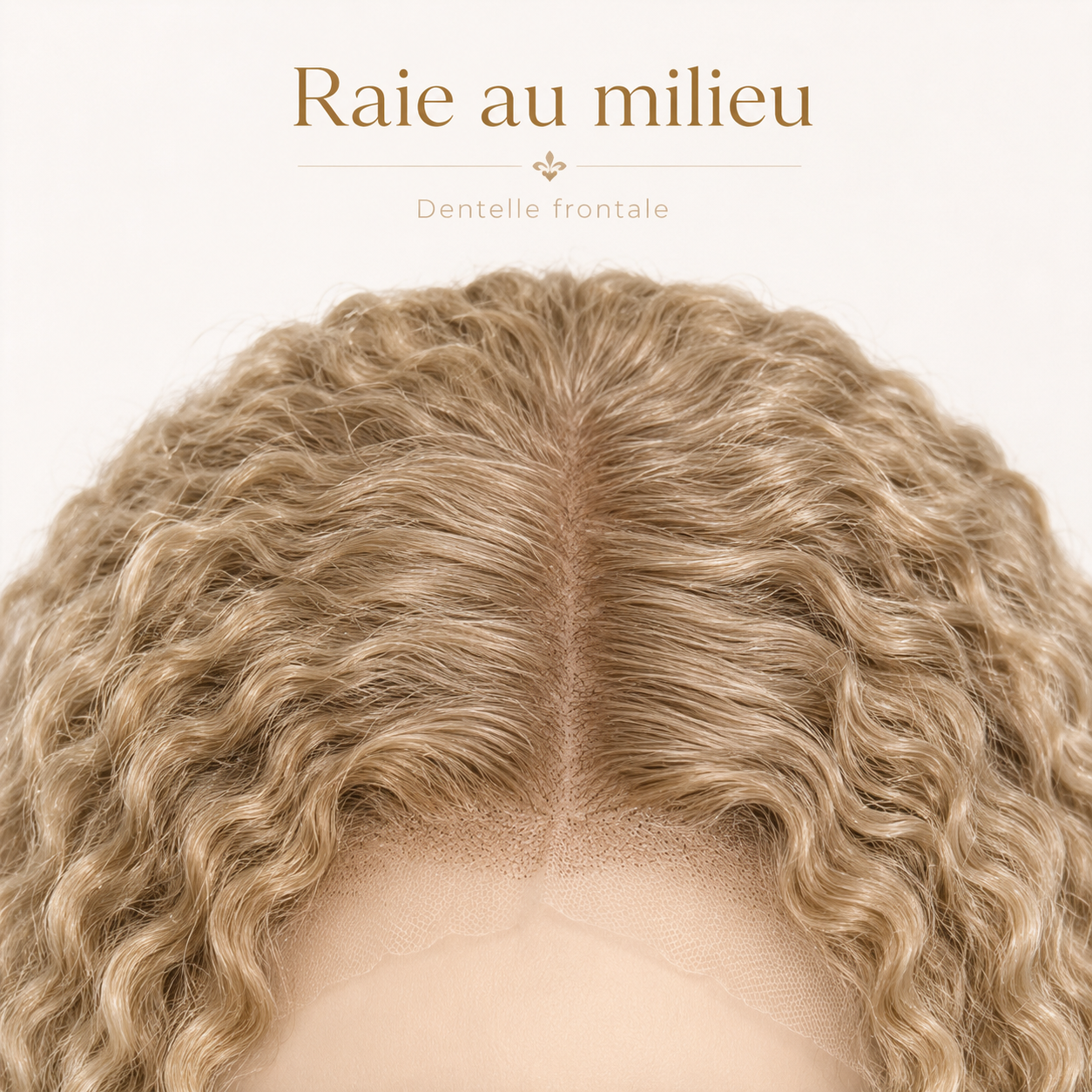 Raie au milieu et dentelle frontale perruque blond doré